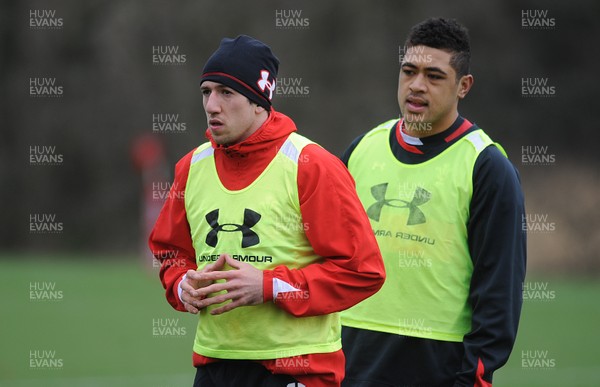 070213 - Wales Rugby Training -Justin Tipuric and Toby Faletau during training