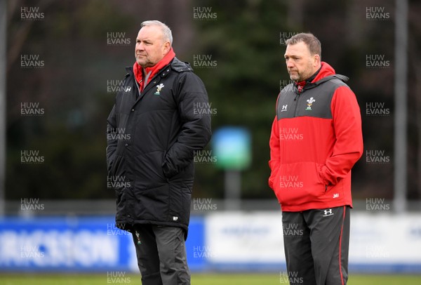 070220 - Wales Rugby Training - Wayne Pivac and Jonathan Humphreys