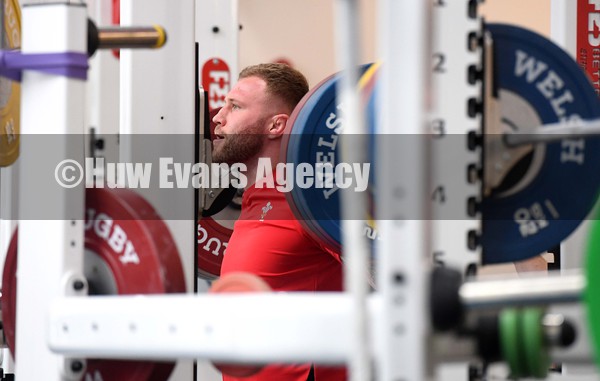 070222 - Wales Rugby Training - Ross Moriarty during a gym session