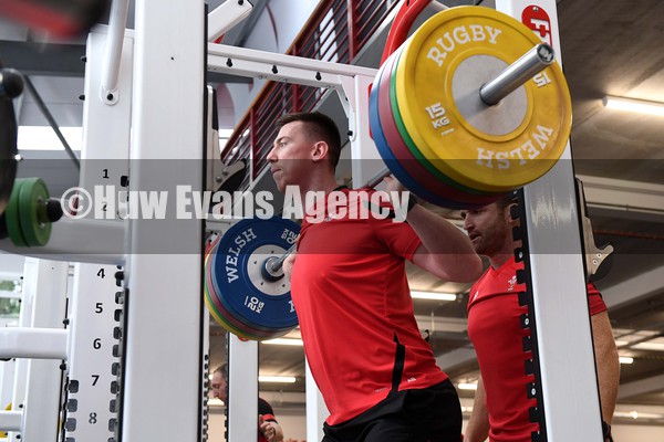 070222 - Wales Rugby Training - Adam Beard during a gym session