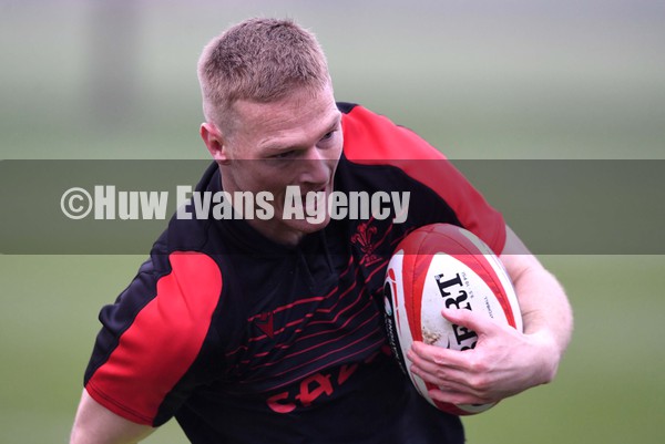070222 - Wales Rugby Training - Johnny McNicholl during training