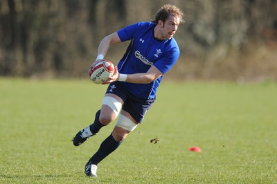 07.03.11 - Wales Rugby Training - Alun Wyn Jones during training. 