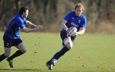 07.03.11 - Wales Rugby Training - Alun Wyn Jones during training. 