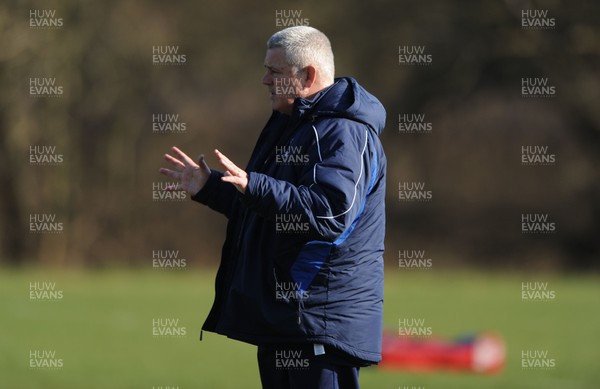 07.03.11 - Wales Rugby Training - Wales head coach Warren Gatland during training. 