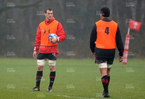 070313 - Wales Rugby Training -Sam Warburton and Toby Faletau during training