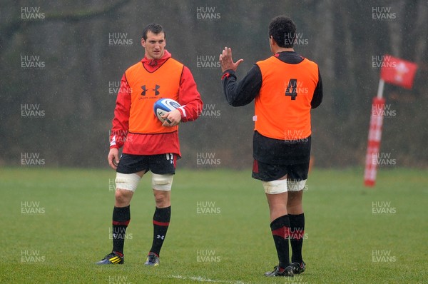 070313 - Wales Rugby Training -Sam Warburton and Toby Faletau during training