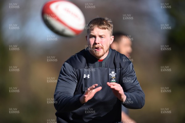 070318 - Wales Rugby Training - James Davies during training