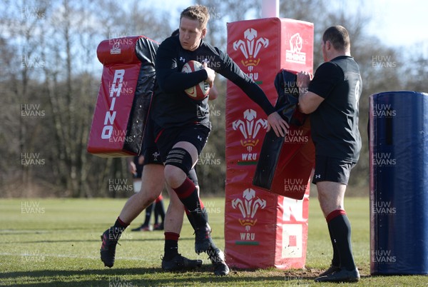070318 - Wales Rugby Training - Bradley Davies during training