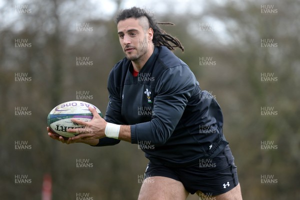 070319 - Wales Rugby Training - Josh Navidi during training