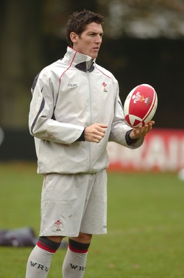 07.11.06 - Wales Rugby Training - James Hook looks on during training 