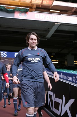 08.02.08 Wales rugby training,Millennium Stadium... Wales captain Ryan Jones arrives for training. 