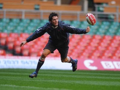 08.02.08 Wales rugby training,Millennium Stadium... Wales James Hook in training. 