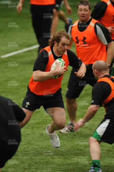 08.02.10 - Wales Rugby Training - Alun Wyn Jones during training. 