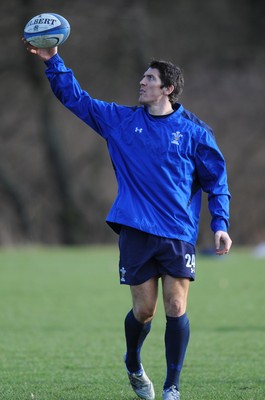 08.02.11 - Wales Rugby Training - James Hook in action during training. 