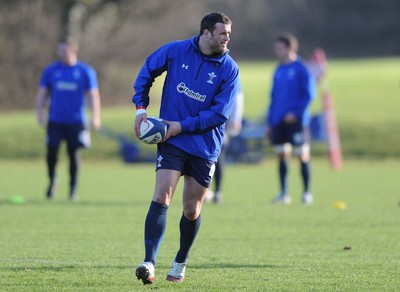 08.02.11 - Wales Rugby Training - Jamie Roberts during training. 