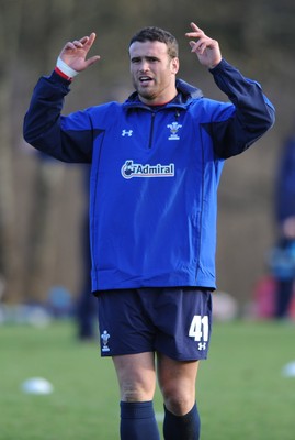 08.02.11 - Wales Rugby Training - Jamie Roberts during training. 