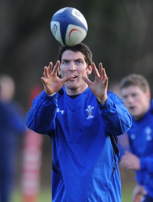 08.02.11 - Wales Rugby Training - James Hook in action during training. 
