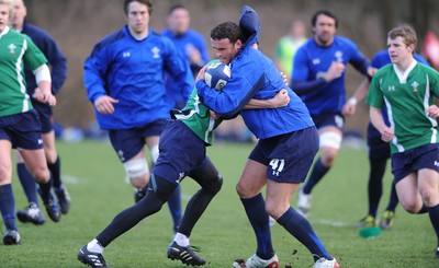 08.02.11 - Wales Rugby Training - Jamie Roberts during training. 