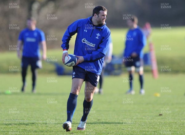 08.02.11 - Wales Rugby Training - Jamie Roberts during training. 