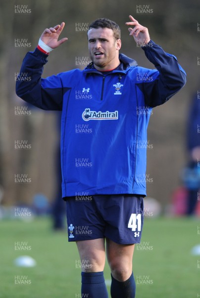 08.02.11 - Wales Rugby Training - Jamie Roberts during training. 