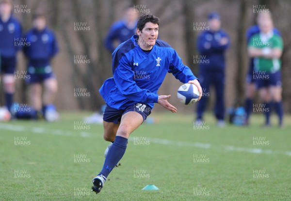 08.02.11 - Wales Rugby Training - James Hook in action during training. 