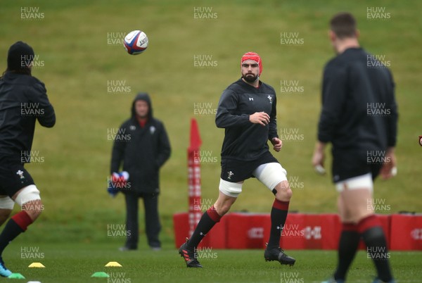 080218 - Wales Rugby Training - Cory Hill during training