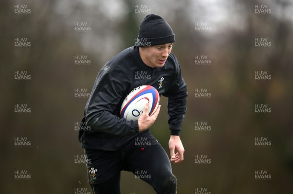 080218 - Wales Rugby Training - Josh Adams during training
