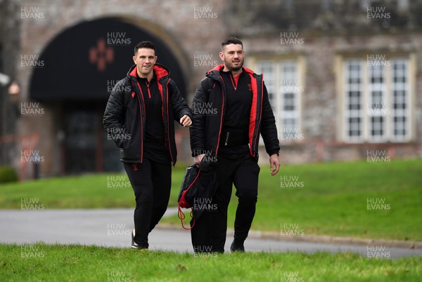 080222 - Wales Rugby Training - Owen Watkin and Gareth Thomas during training