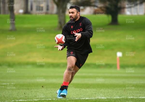 080222 - Wales Rugby Training - Willis Halaholo during training