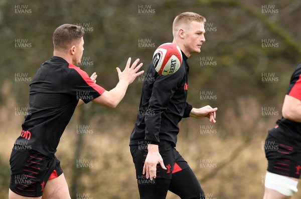 080222 - Wales Rugby Training - Johnny McNicholl during training