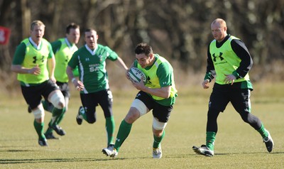 08.03.10 - Wales Rugby Training - Gareth Delve in action during training. 