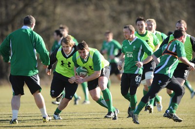 08.03.10 - Wales Rugby Training - Huw Bennett during training. 