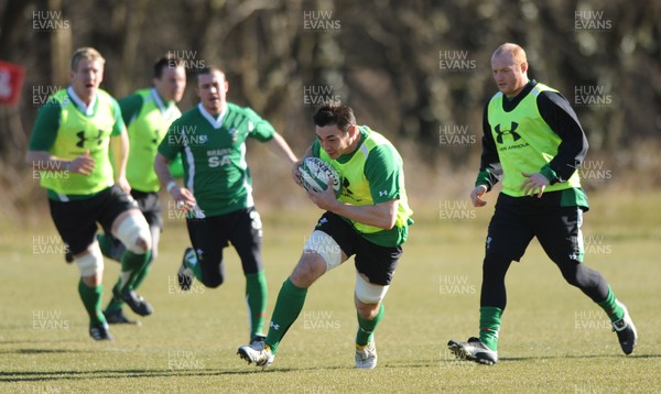 08.03.10 - Wales Rugby Training - Gareth Delve in action during training. 