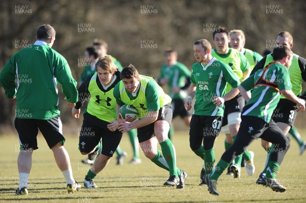 08.03.10 - Wales Rugby Training - Huw Bennett during training. 