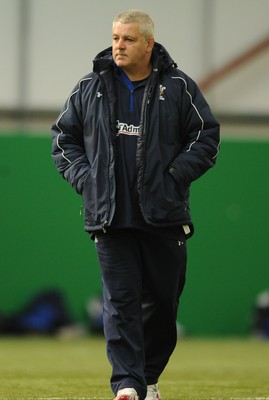 08.03.11 - Wales Rugby Training - Wales head coach Warren Gatland during training. 