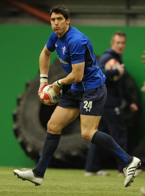08.03.11 - Wales Rugby Training - James Hook during training. 