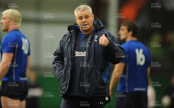 08.03.11 - Wales Rugby Training - Wales head coach Warren Gatland during training. 