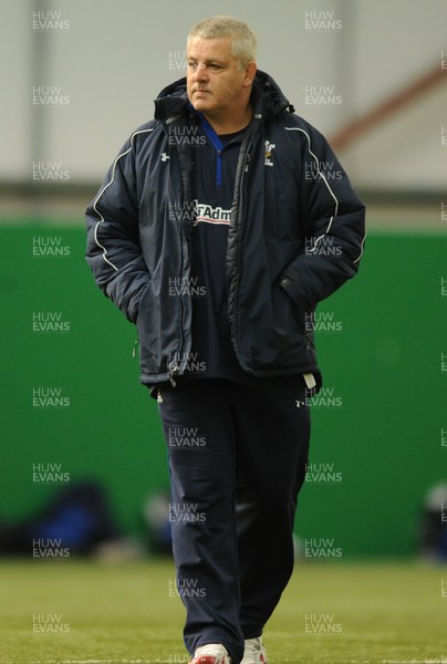 08.03.11 - Wales Rugby Training - Wales head coach Warren Gatland during training. 