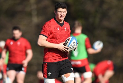 080321 - Wales Rugby Training - James Botham during training