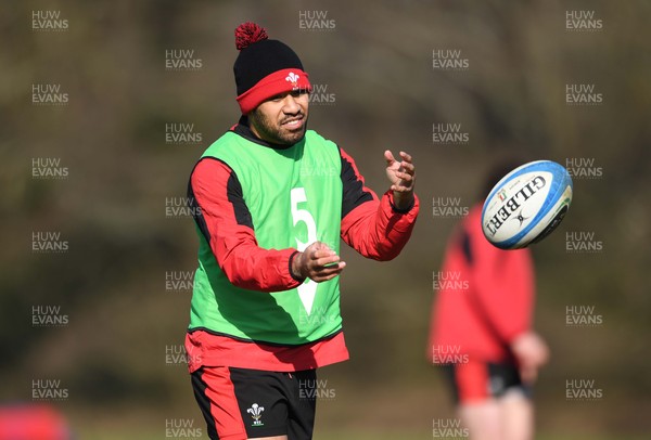 080321 - Wales Rugby Training - Willis Halaholo during training