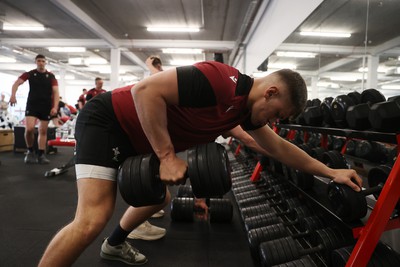 080324 - Wales Rugby Gym Session before their 6 Nations game against France - Alex Mann during training