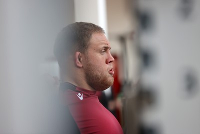 080324 - Wales Rugby Gym Session before their 6 Nations game against France - Corey Domachowski during training