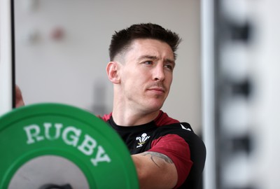 080324 - Wales Rugby Gym Session before their 6 Nations game against France - Josh Adams during training