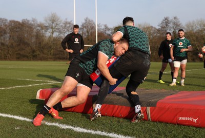 080324 - Wales Rugby Training ahead of their 6 Nations game against France - Corey Domachowski during training