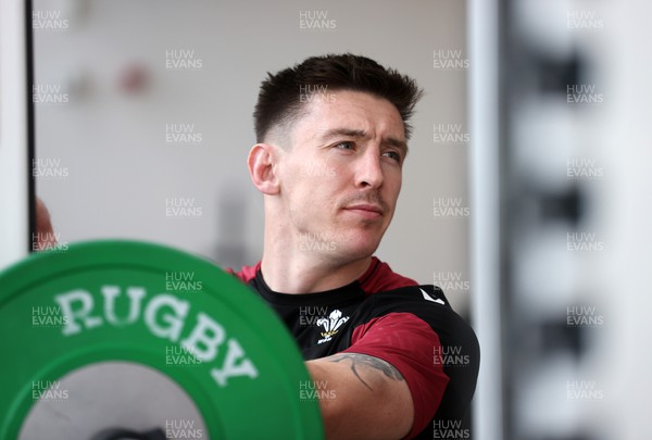 080324 - Wales Rugby Gym Session before their 6 Nations game against France - Josh Adams during training