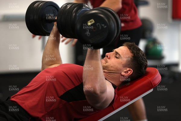 080324 - Wales Rugby Gym Session before their 6 Nations game against France - Kieran Hardy during training