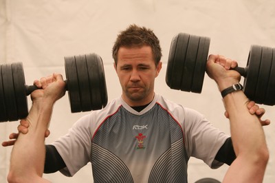 08.05.08 Sport... New Wales Conditioning Coach Craig White working with the Wales team in Wexford.  