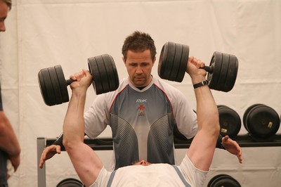 08.05.08 Sport... New Wales Conditioning Coach Craig White working with the Wales team in Wexford.  