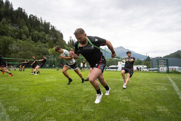 080723 - Wales Rugby World Cup Training camp in Fiesch, Switzerland - Sam Parry during training