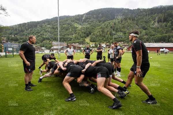 080723 - Wales Rugby World Cup Training camp in Fiesch, Switzerland - Scrum practice 